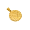 Golden Sagittarius zodiac pendant necklace in polished titanium steel with sun relief - Sagittarius - Single Pendant