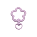 Purple flower shaped metal spring gate ring clasp with swivel hook for DIY keychains - Lacquer Light Purple