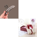 Pinza para el pelo vintage con piedras de ojo de gato y diseño de hoja en caja de regalo - 2 Piezas Negro de Pistola Con Caja de Regalo