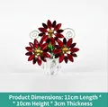 Girasole in cristallo rosso in vaso di vetro con dimensioni 11x10cm decorativo - Stile 06-Fiore di Cristallo