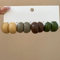 Glossy Crescent Style / 4 Pairs Set (Beige-Coffee-Gray-Green)