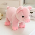Cute standing pink pig plush toy made of soft short fleece material for kids - Pink Pig