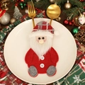 Santa Claus cutlery holder in red felt with white beard for Christmas table decor - Santa Claus