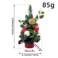 Mini albero di Natale con palline rosse e dettagli delle misure di 25cm di altezza - Base Rossa con Palline di Natale