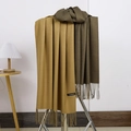 Dual-sided cashmere scarves in camel and dark brown with elegant tassel details - No.14 Dark Camel