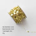 10m Gold star bead chain with 1.2cm stars for Christmas tree DIY holiday decoration - Gold Star Bead Chain 10m