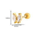 Pendiente de mariposa dorado con gemas marquesa midiendo 0,52 cm por 0,47 cm - Diseño de Mariposa - Color Dorado (1#)