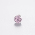 Orecchino a perno in zircone rosa ottagonale da 6mm con montatura in acciaio titanio - Pezzo Singolo / Rosa Chiaro