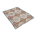 Detail of soft flannel blanket featuring a colorful geometric southwestern pattern - Cream Southwest Geometric