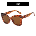 Cat eye sunglasses with tortoiseshell leopard frames and golden chain link temples - Tortoise Frame Tea Lens