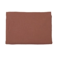 Rust red muslin cotton baby blanket featuring natural crinkle texture and fringe - Light Orange