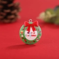 Ciondolo ghirlanda di Natale in resina con fiocco rosso e scritta Merry Christmas - No.4 Corona di Natale
