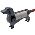 Dark blue dachshund wine bottle holder creative resin dog statue wine rack - Standard Type / Gray