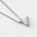 Polished silver bubble initial Y pendant necklace with a sleek metallic finish - Steel Letter V