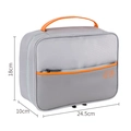 Grey digital accessories organizer with orange handle, size 24.5x10x18cm for electronics - Single Layer Grey