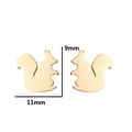 Golden squirrel shaped earrings in stainless steel, measuring 11mm wide by 9mm high - Squirrel / Gold