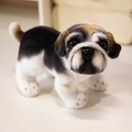 Peluche di carlino realistico con morbida pelliccia marrone e bianca per bimbi - Carlino Bianco e Nero