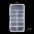 Transparente 10-Fächer Aufbewahrungsbox für Nägel mit Aufhängeloch für kleine Schmuckstücke - 11-Fächer Transparent Stil (KH001)
