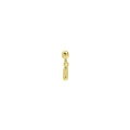 Detailed view of long vertical golden DIY bubble letter pendant with bead hole - Letter I Pendant