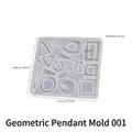 Διαφανές καλούπι σιλικόνης 11,5x10,4cm για DIY γεωμετρικά μενταγιόν κοσμημάτων - 3371 Γεωμετρικό Μενταγιόν