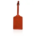 Orange thick PU leather luggage tag with adjustable buckle and gold heart plane pattern - Orange