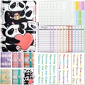 A6 binder budget planner with panda cover, transparent pvc pockets and colorful budget sheets - English Version Set / Panda Pattern