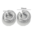 Silver twisted rope hoop earrings with 30mm diameter measurements in stainless steel - 1 Piece / Silver-Twisted