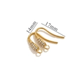Detailed view of gold plated rhinestone earring hooks with size 14mm by 17mm - Style 1 / Gold