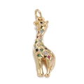 Golden giraffe pendant with colorful zircon stones and hanging loop for DIY jewelry - CX136-10 Giraffe