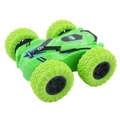 Green 4WD inertia off-road toy car with racing decals and durable simulation design - Double-sided Inertial Stunt Car / Green (Double-sided/Bulk)
