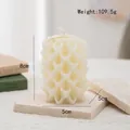 White geometric petal textured scented candle with 109.5g weight and 8cm height specifications - Geometric Petal Texture(57) / Cream White