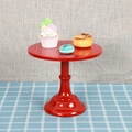 Soporte rojo de metal de un nivel para cupcakes con acabado brillante para fiestas - Mediano 25CM / Rojo