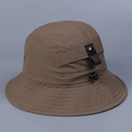 Close-up detail of the brown quick-dry sun hat showing ripstop texture and side drawstring - M(56-58cm) / Coffee
