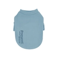 Light blue cotton dog t-shirt with graphic print and ribbed crew neck for small pets - S / Blue