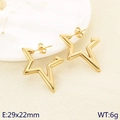 Gouden geometrische ster oorbellen van roestvrij staal, afmeting 29x22mm en 6g - Gouden Ster (KE118591-HR)