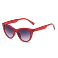 Occhiali da sole rossi cat eye retrò con lenti sfumate viola e montatura trasparente - Rosso Trasparente Sfumato Grigio