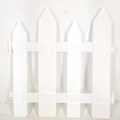 White plastic garden fence panel with wood grain texture and side hooks for easy connection - White Faux Wood Spliced Fence (31*28CM) (PS-58)