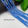 Perline di vetro di cristallo sfaccettato blu chiaro AB per creazione gioielli fai-da-te - Blu Chiaro Colore AB / No.4 Perla Piatta