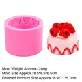 Pink silicone raspberry cake mold B1136 for candle making and DIY baking crafts - 1# B1136 / Pink