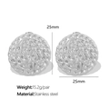 Zilveren oorknopjes met spiraalvormige textuur van roestvrij staal 25 mm diameter - Zilver Groot / 25mm
