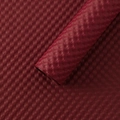 Waterproof burgundy floral wrapping paper with textured 3D polka dot embossed pattern - Puff Relief Paper - Celebration Red