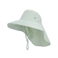 Chapeau de soleil vert menthe pour femme avec large bord et protection de nuque - Vert