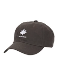 Gorra vintage de algodón marrón oscuro con bordado blanco de hoja de maple - Gris