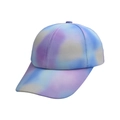 Kids baseball cap featuring blue purple and white tie-dye gradient with 6-panel crown - Neon Color - Blue Purple Gradient