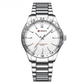 Orologio al quarzo CURREN da uomo con cinturino in acciaio argento e quadrante bianco - Cassa Argento Quadrante Bianco
