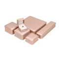 Pink pearl leather jewelry gift box set including ring, necklace and bracelet cases - Ring Box (White Interior) / Rose Gold