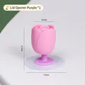 Pink tulip toilet seat lifter handle with purple stem and 19mm adhesive base - Suction Cup Lid Lifter / Tulip - Purple (Lid Lifter)