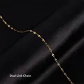 Elegant 18k gold plated titanium steel lip chain necklace on black silk background - Lips Chain / Gold