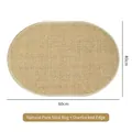 Oval natural sisal area rug in wood color with stitched edges, size 40x60cm - 40*60cm / Ellipse / Natural Sisal / Overlocked