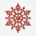Glanzende rode sneeuwvlok hanger met metallic afwerking voor kerstboomdecoratie - 10CM (met touw) / Gegalvaniseerd Rood